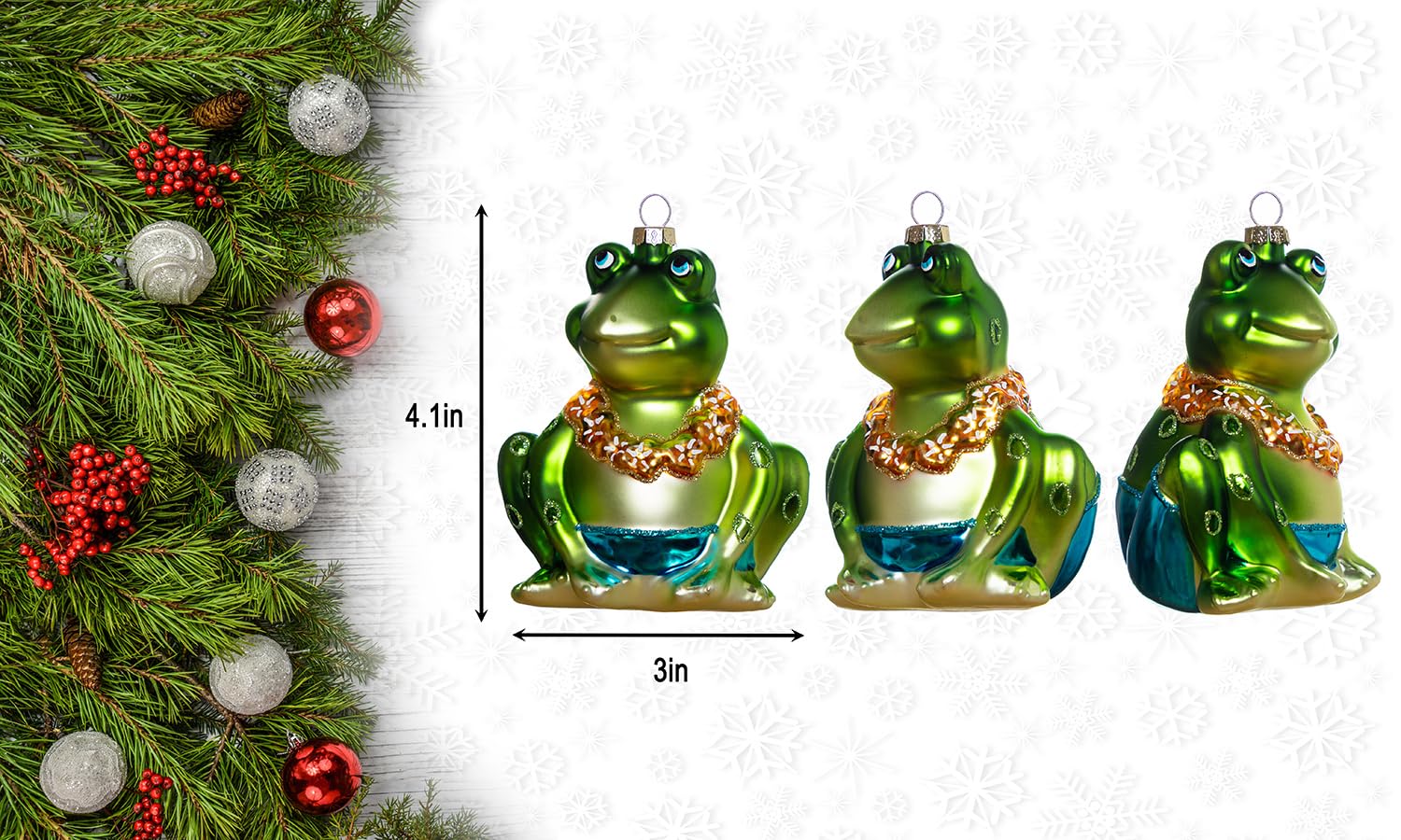 Adorno Vidrio Soplado "Magdalena Osito" Para Árbol De Navidad
