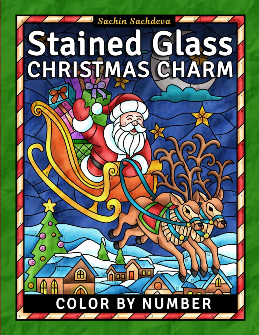 Stained Glass Christmas Charm: Festive Holiday Color by Number Coloring Book for Teens and Adults with Window Designs & Patterns (Stained Glass Coloring Book for Adults)