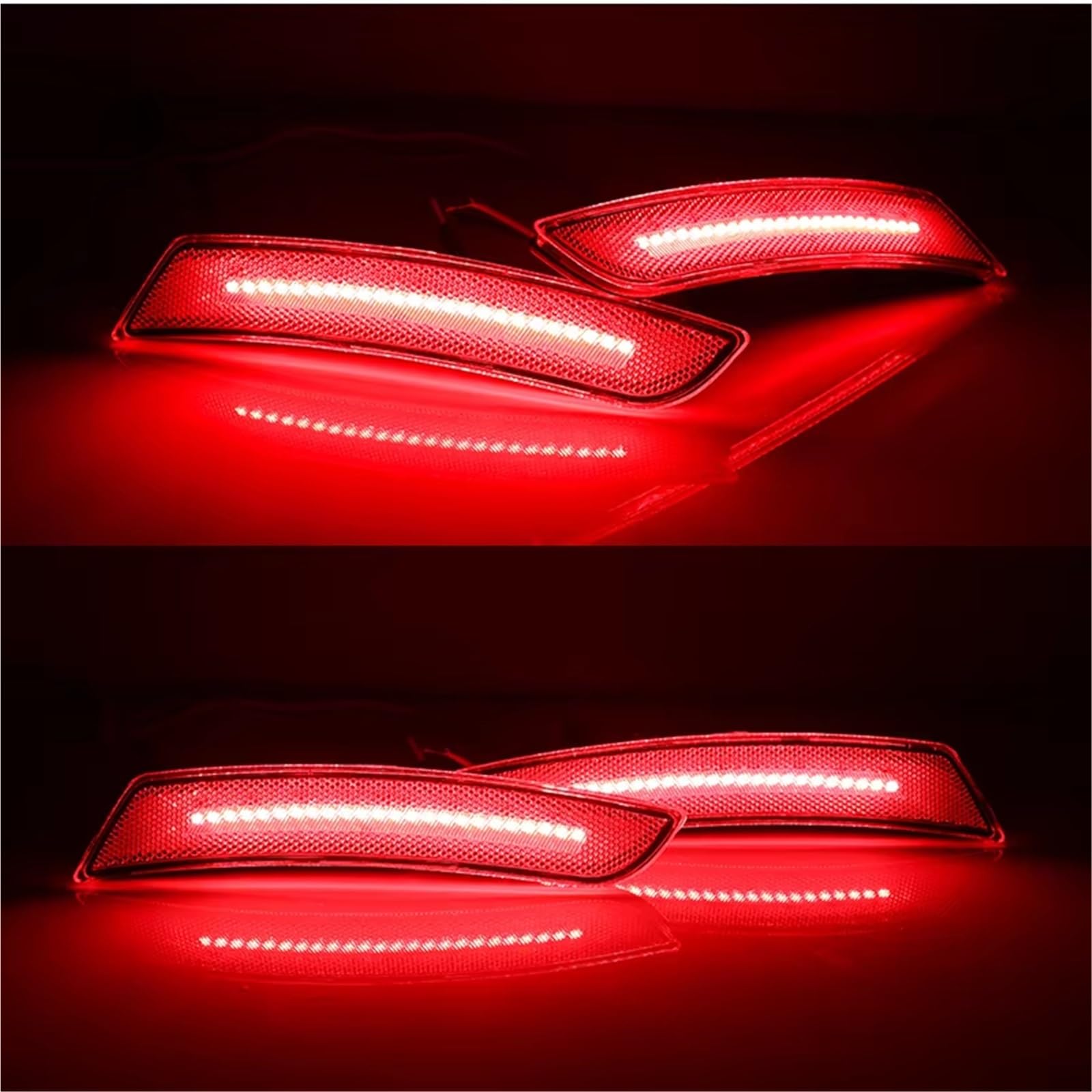 Genérico Intermitente coche Para Chevy Para Camaro 2016-2020 12V Frente Ámbar Trasero Rojo LED Indicador Lateral Coche Luces Señal Giro Arco Rueda Indicador de dirección(4pcs Amber Red)