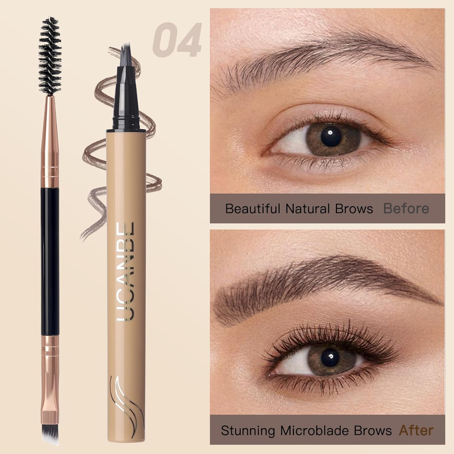 UCANBE Brow-Fection Angled Brush Eyebrow Pen - Image 3