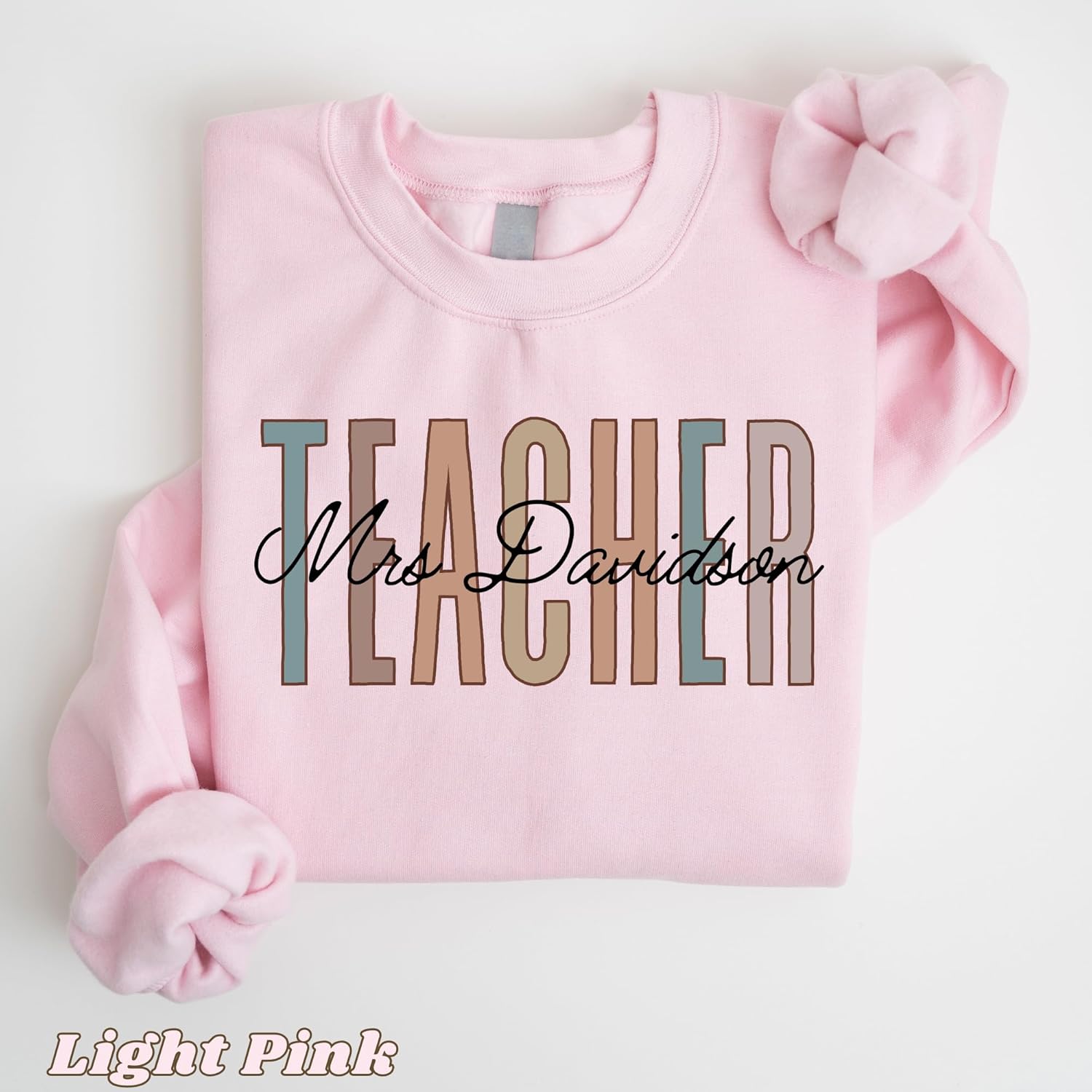 CUSTOM Unisex Teacher Last Name Sweatshirt and Hoodie, Cute Personalized Gift for Teacher Appreciation UNISEX - Image 5