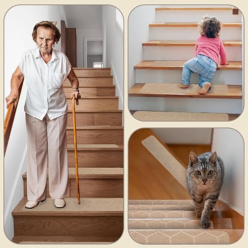 Miniatura 60 de 15 caminos de poliéster antideslizante de 8 x 30 pulgadas, alfombras reutilizables para interiores para ancianos, niños y mascotas, color marrón