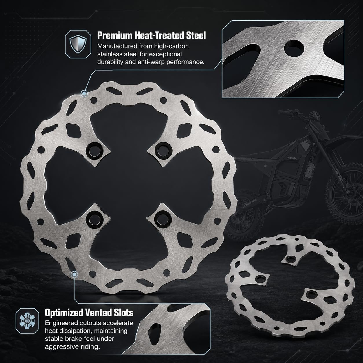 220mm Stainless Steel Front Brake Disc for Yozma IN10 Pro