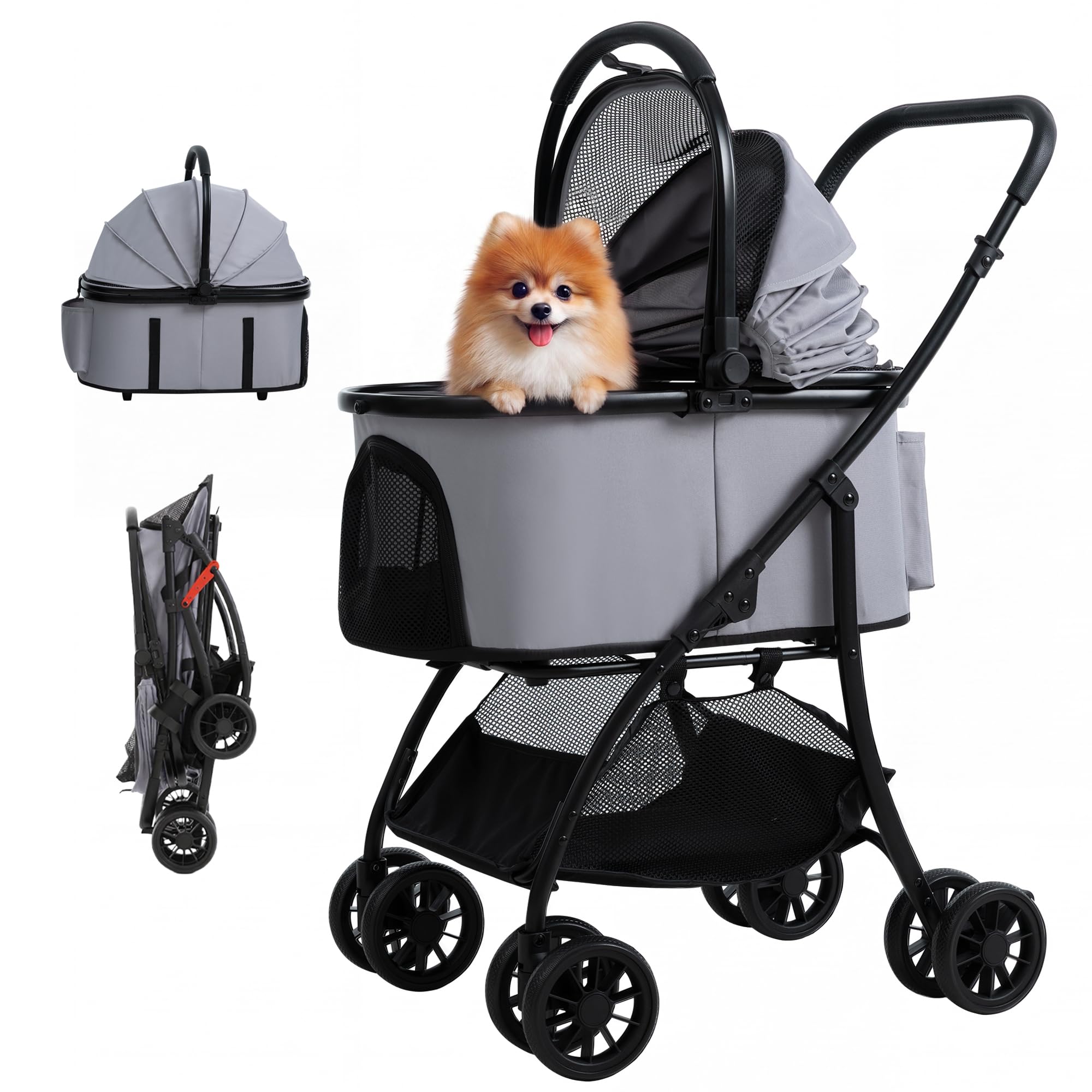 TRAIL TAIL ペットカート 折り畳み 4輪タイプ 軽量 耐荷重15KG Amazon.co.jp: 【防水アップグレードPU ハンドル製】TRAIL TAILペット