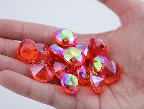 Vista 26 de Allstarco 200 unidades de 0.472 pulgadas (0.472 in) color rosa AB quilates acrílico diamante confeti AB revestimiento para mesa dispersión Rosa Ab