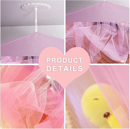 Miniatura 4 de MINI DIG Toldo de cama de princesa con luces de encaje de techo para decoración de dormitorio de niñas