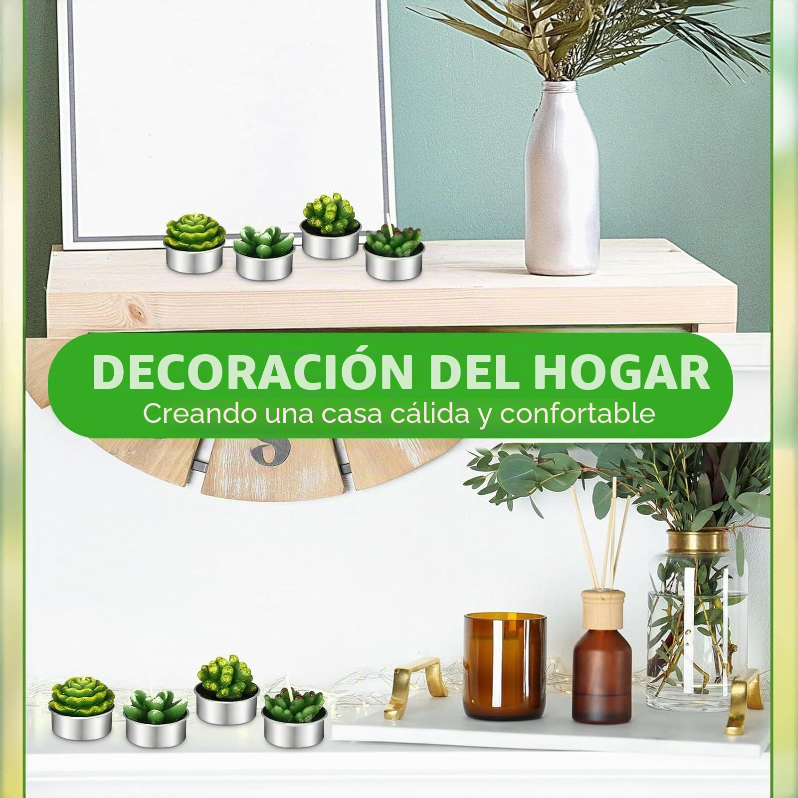Juego de 36 velas de cactus suculentas, pequeñas velas perfumadas a granel para regalo, velas decorativas hechas a mano para invitados, bodas, despedidas de soltera, baby shower, regalos de cumpleaños