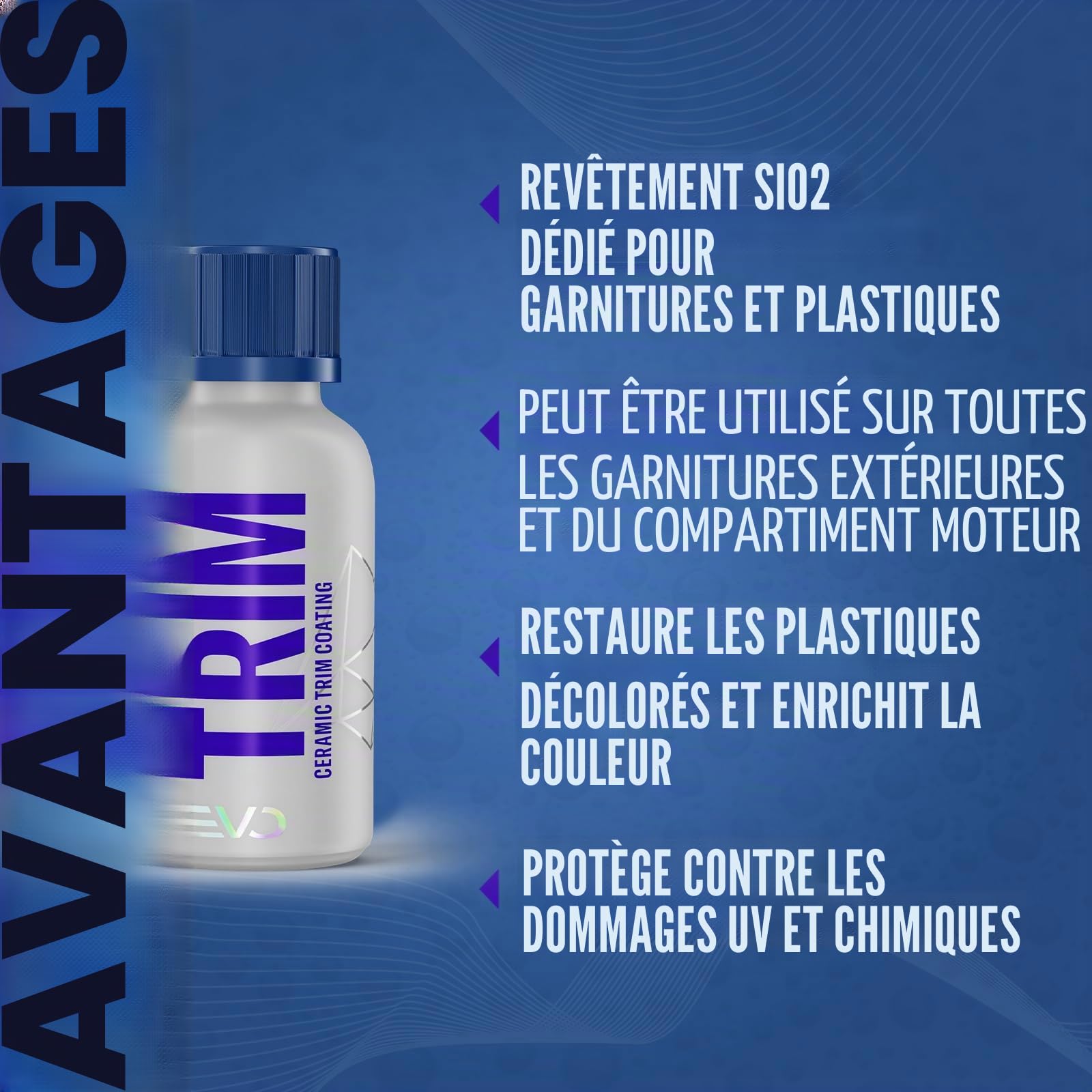 Gyeon Q² Trim Evo Revêtement céramique pour voiture Protection longue durée, rafraîchissement des couleurs et effet autonettoyant pour l'extérieur (30 ml)