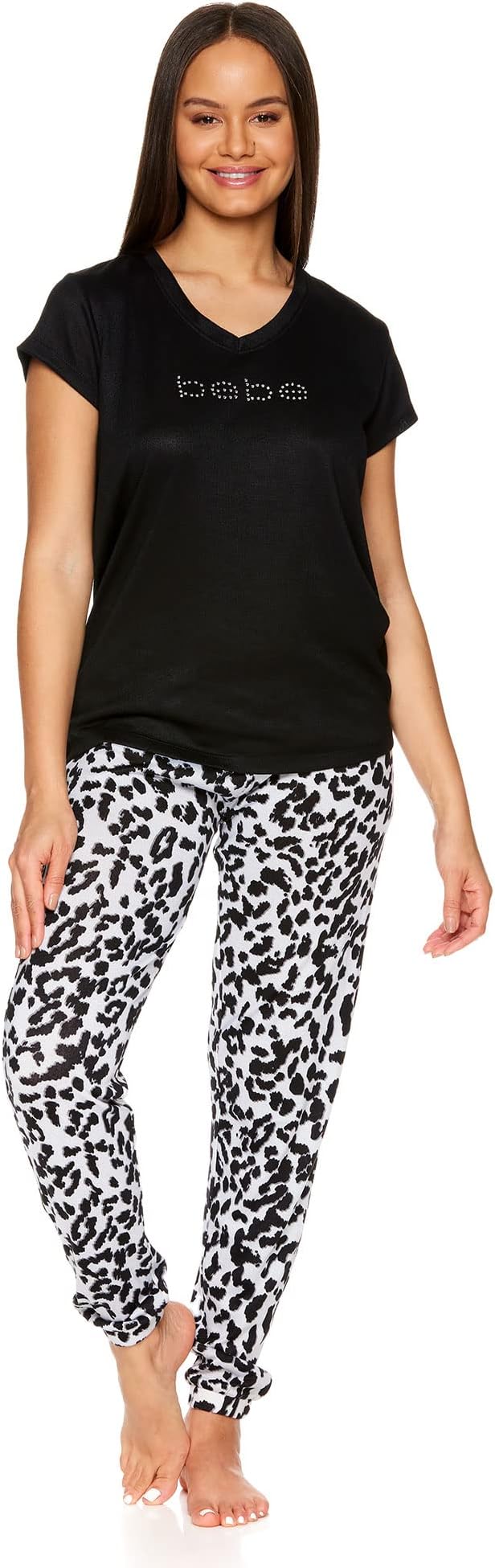 bebe Womens PJs Sets 2 Piece with Tee and Pajama Pants,Women's Sleepwear, Ladies Pajamas Sets