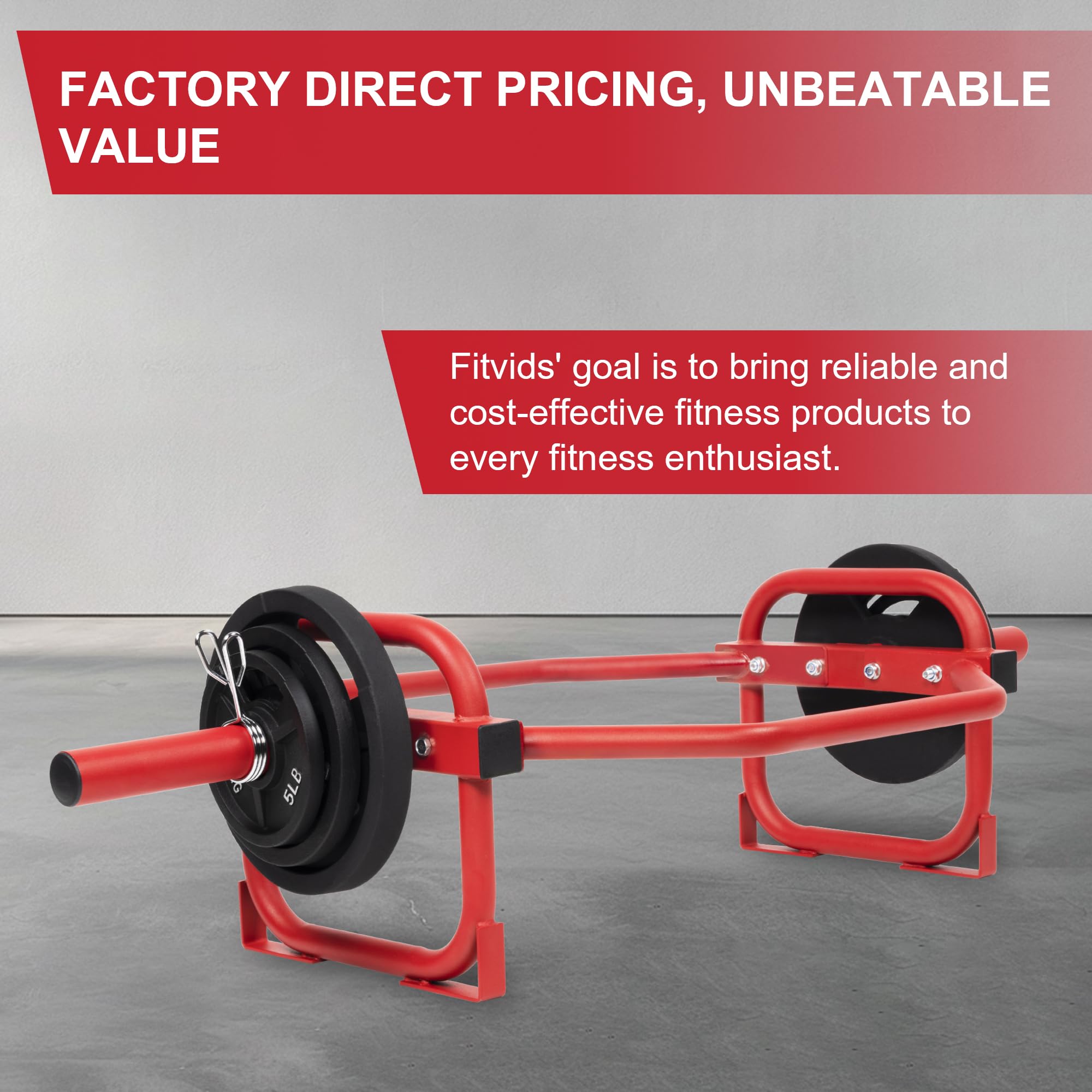Fitvids Olympic 2-Inch Hex Weight Lifting Trap Bar for Strength