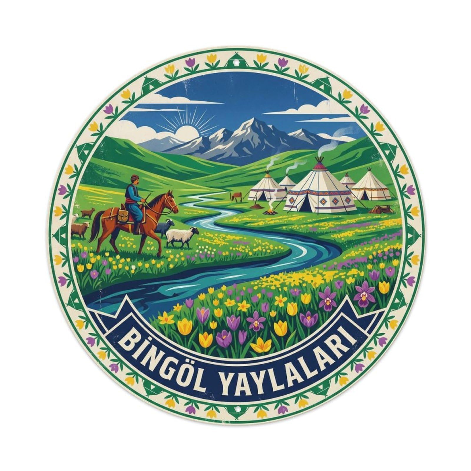 Bingol Karasu River Mountain Route Turkey Metal Tin Sign