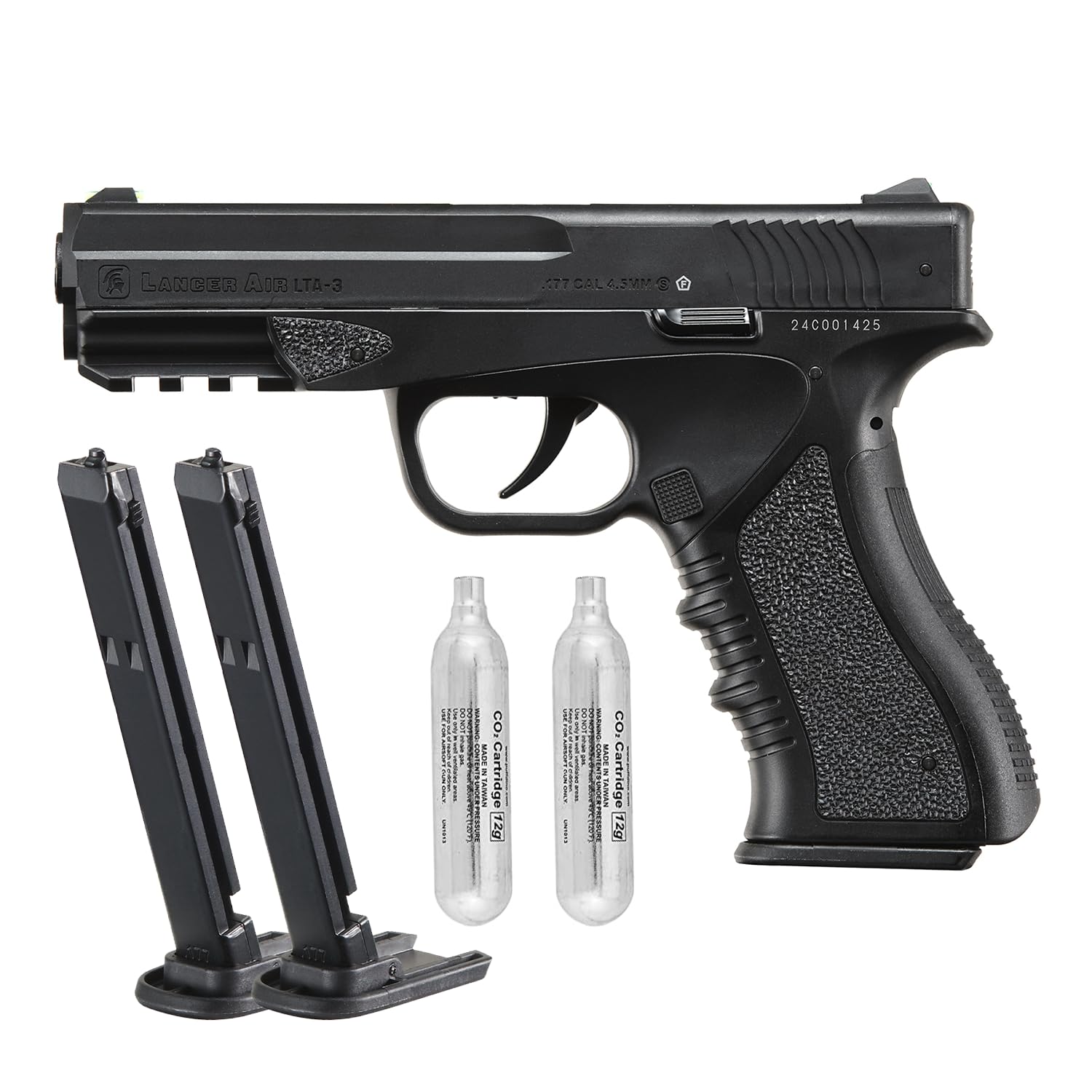 Lancer Air Pistiol CO2 Half-Blowback 4.5mm Airgun Full Package (LTA-3B)