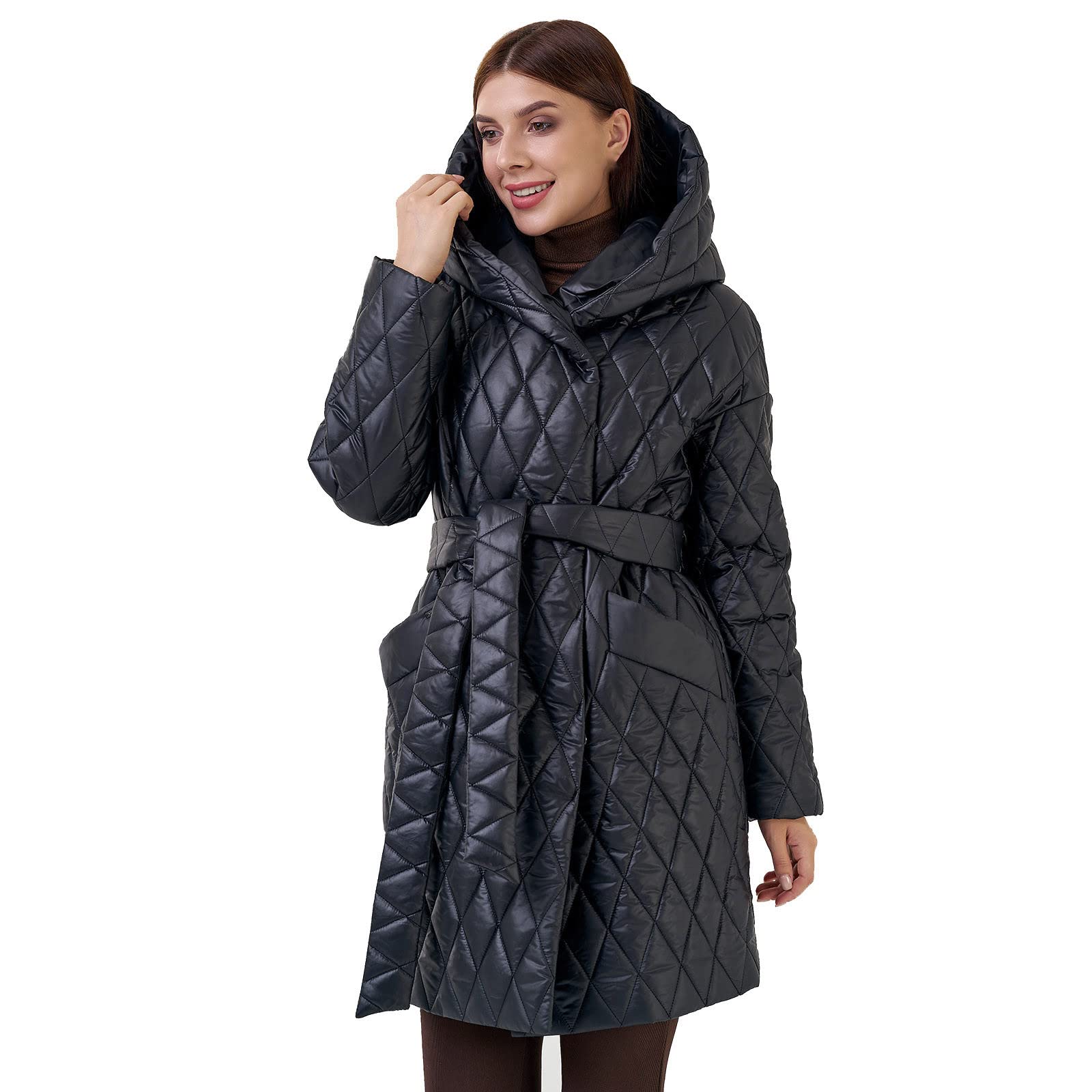 Generico Piumino Donna Senza Piumino Lungo con Cappuccio Ripiegabile Piumini Elegante Giacca Ripiegabile Donna Giacconi Invernali Taglie Grandi Cappotto Ultraleggero Giubbotti Imbottiti Giubbini