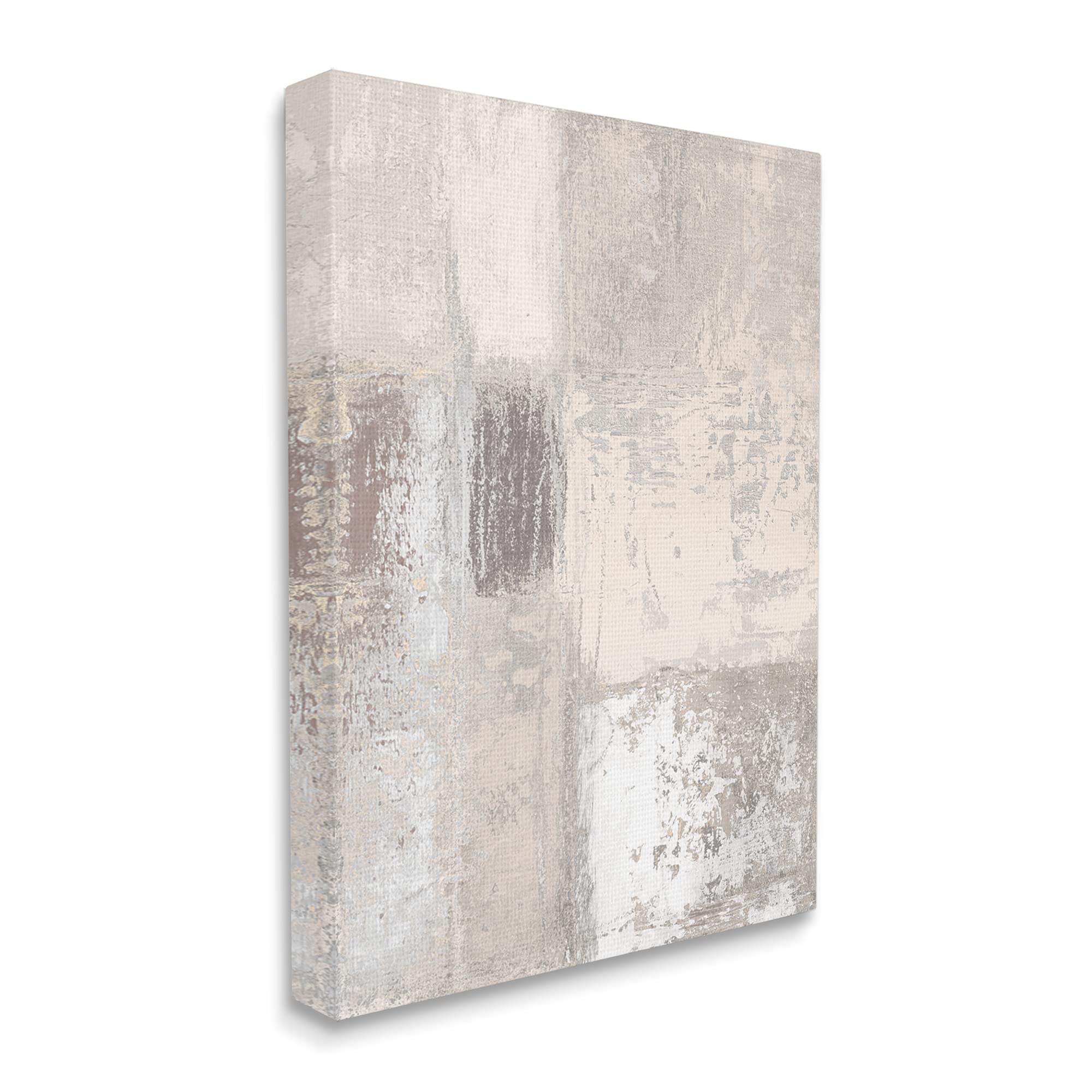 Stupell Industries Conceptual Geometric Tiles Neutral Brown Tones, Designed by Michael Marcon Canvas Wall Art, 16 x 20, Beige