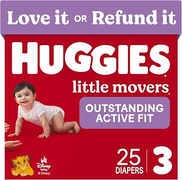 Huggies Little Movers Diapers Size 3, 25 Count