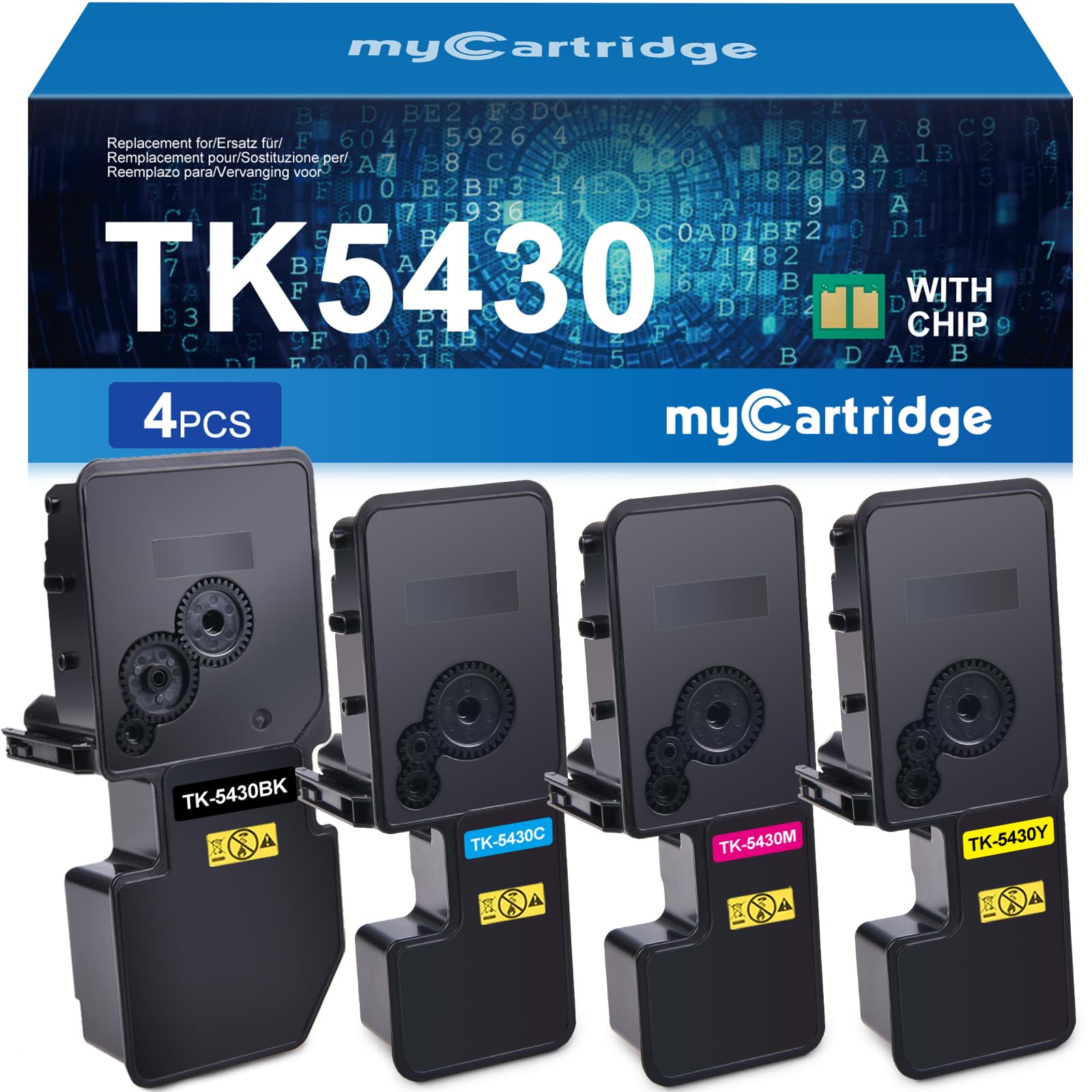 MYCARTRIDGE TK-5430 TK5430 - Cartuccia toner sostitutiva per Kyocera ECOSYS PA2100CWX MA2100CWFX PA2100CX MA2100CFX per Kyocera TK5430 TK-5430 (nero/ciano/magenta/giallo)
