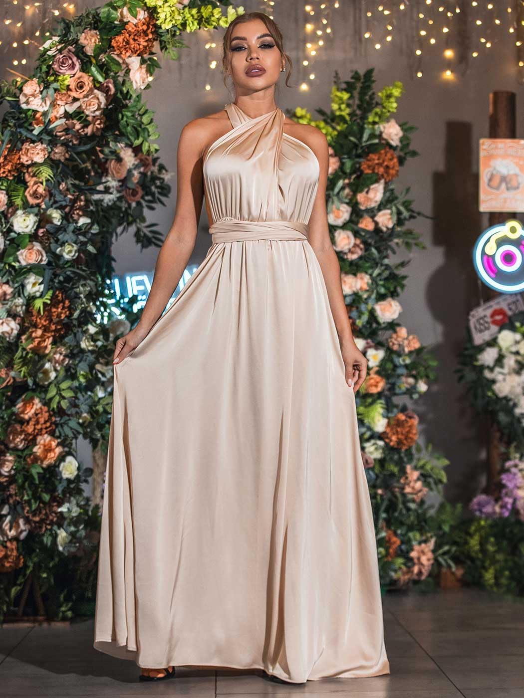 GORAIS Women Infinity Dress for Bridesmaid Long Evening Maxi Wrap Dresses Convertible Prom Wedding Gown - Image 7