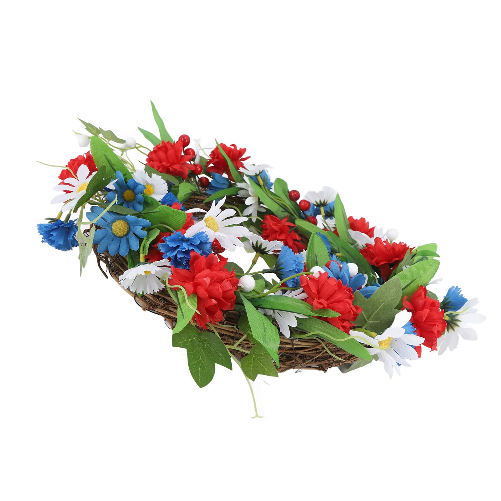 Targa Di Benvenuto Patriottica In Legno: Decorazione 4 Luglio, Ghirlanda Porta 27.9 Cm, Festa Indipendenza USA