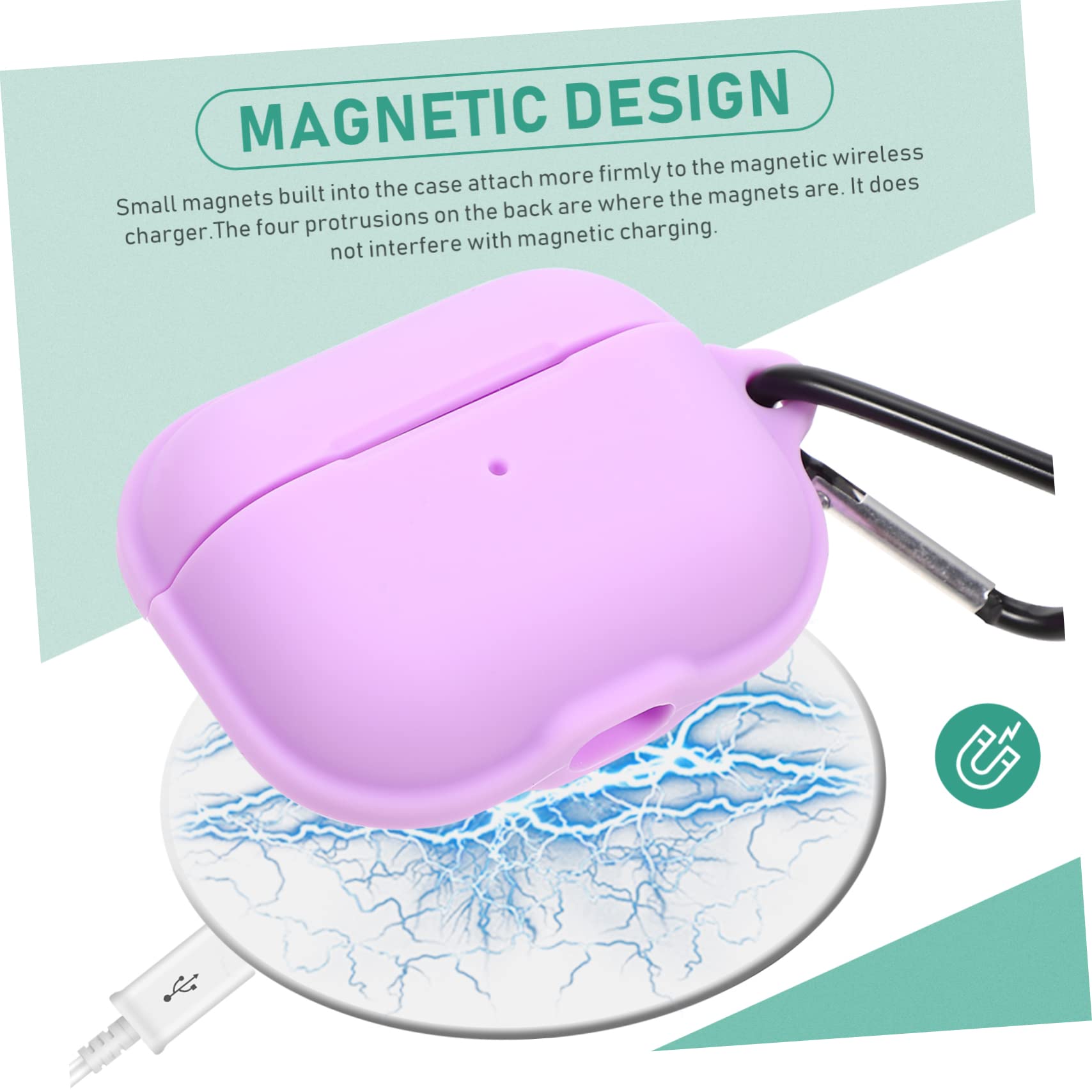 Hemobllo 5piezas Funda Protectora Magnética para Auriculares Inalámbricos Silicona Resistente Golpes y Arañazos Diseño Chic