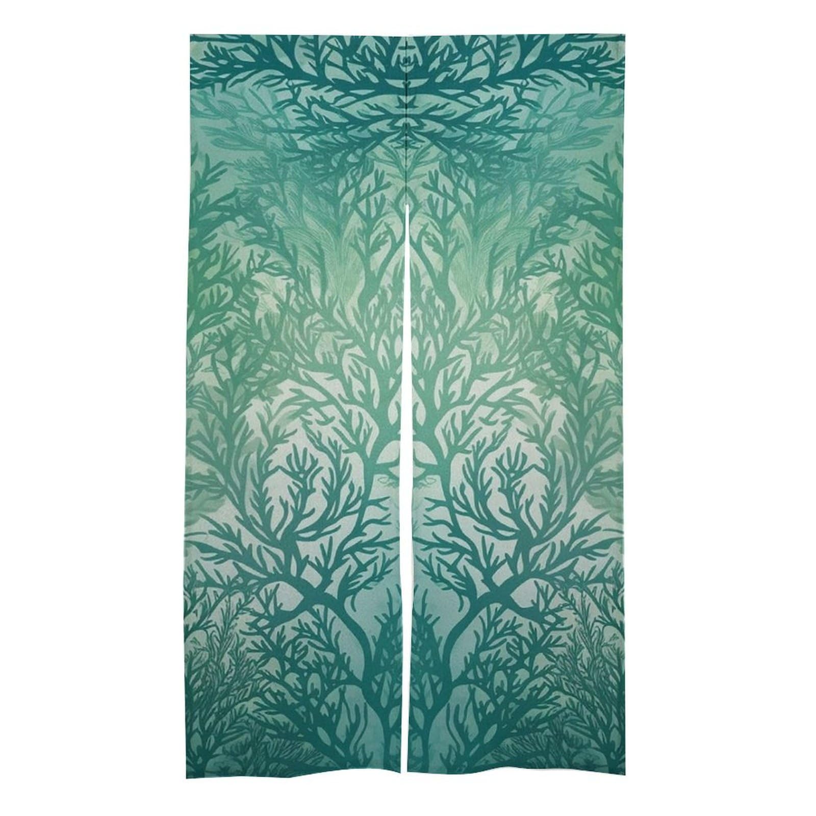 Rideaux de porte occultants thermiques avec motif végétal de chambre