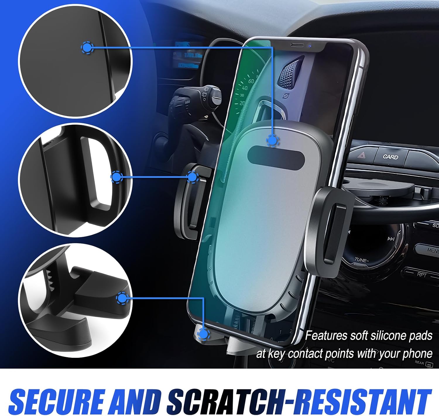 CD Phone Holder for Car, 360° Rotating CD Player Phone Mount image 4