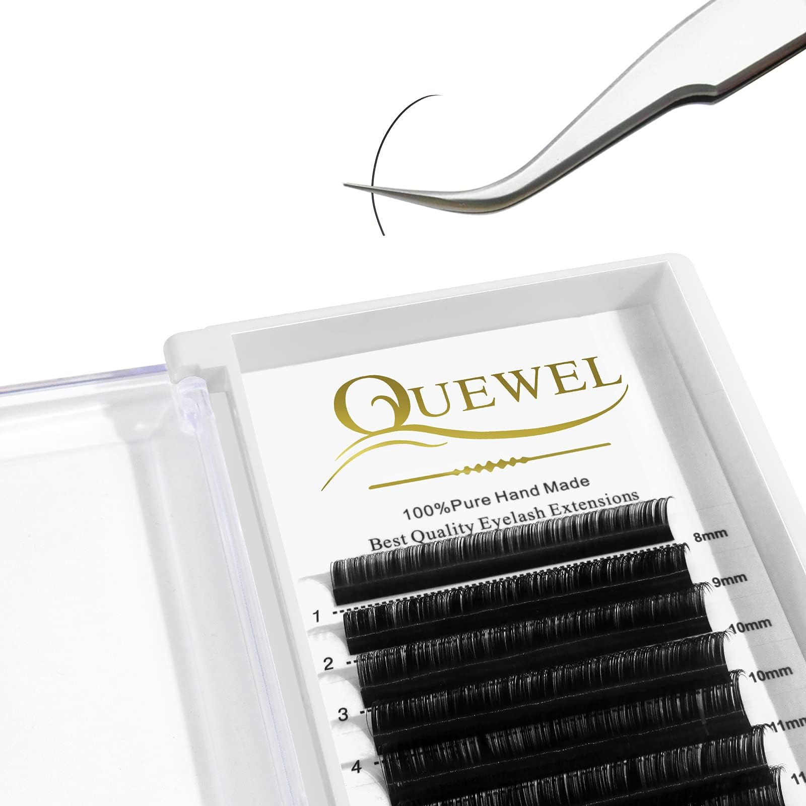 QUEWEL Eyelash Extension Supplies|Thickness 0.15 Curl C/D Length From 6Mm To 18Mm Mix-8-14Mm| Best Soft Eyelash Extension(0.15 D Curl, Mix-8-14Mm)