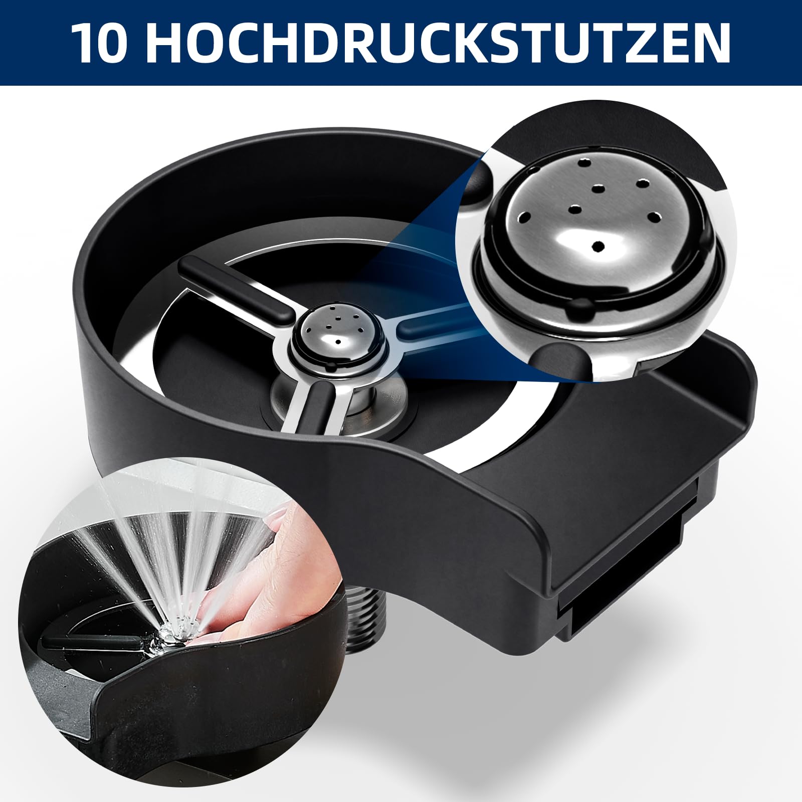 ZHIBAI Gläserspüler,FlaschenspüLer,Glasspüler für Spülbecken,Edelstahl Glasspüler für Spülbecken,glass spüllen für küchenspüle,Bar Gläserdusche, spülbecken-glasspüler,flaschenreiniger,silber