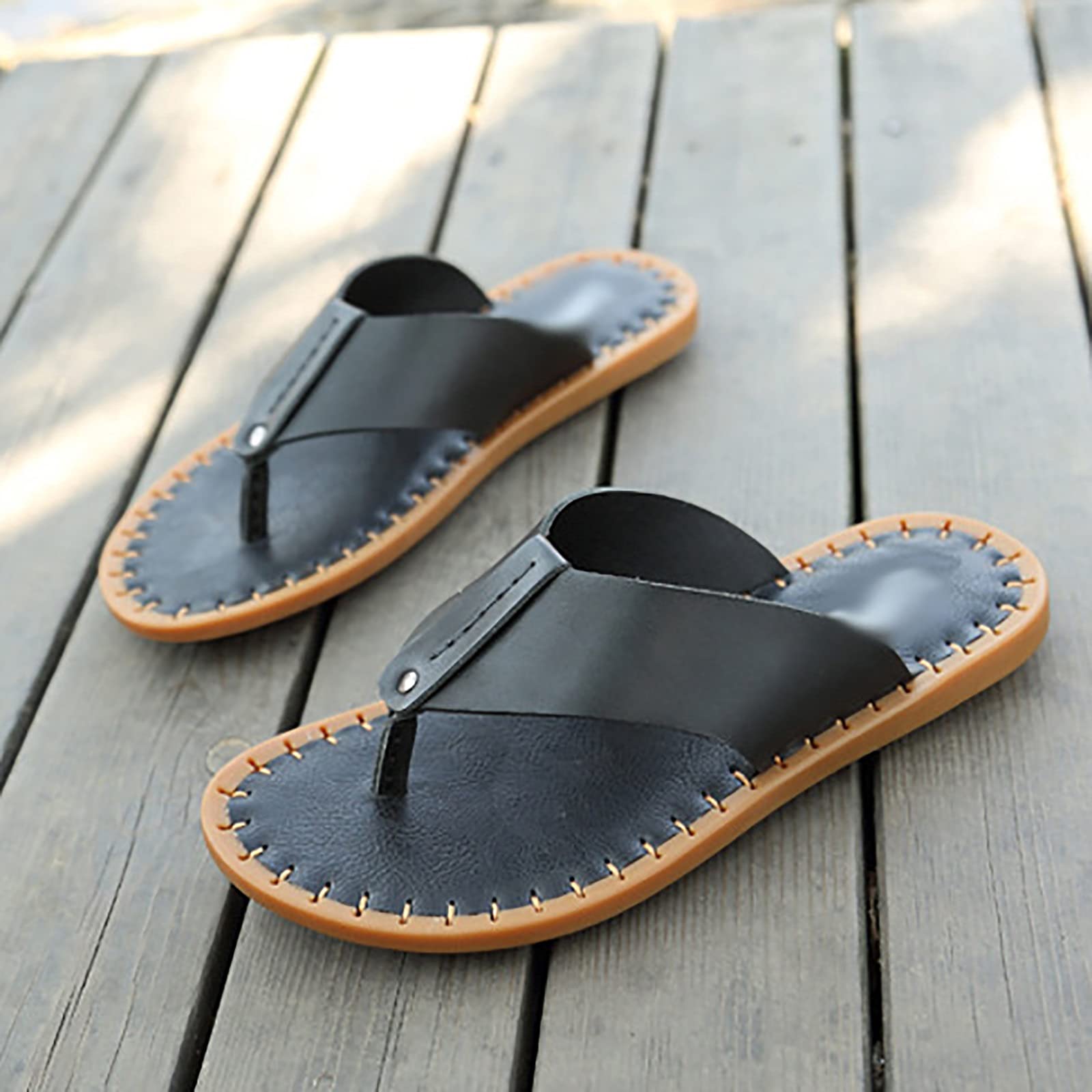 G&F Uomo Spiaggia Infradito Punta Clip Sandali Pantofole All'aperto Suola Gomma Morbida Estate