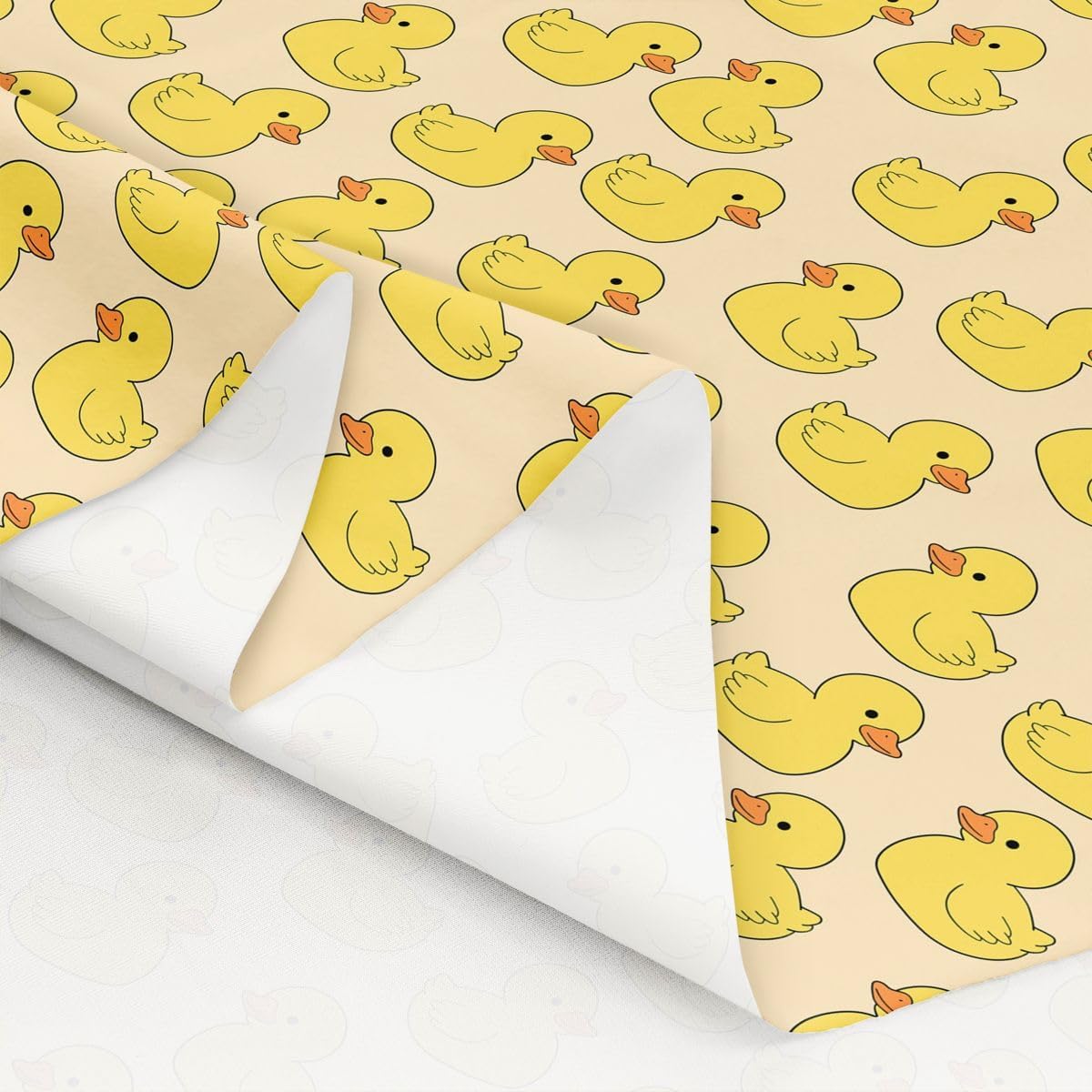 Yellow Ducks Fabric by The Yard Cartoon Cute Duck No Stretch Fabric for Sewing Supplies Kawaii Duckling Decor Soft Durable Polyester for Home DIY Projects 1 Yard Pre-Cut,36" L x 59" W image 4