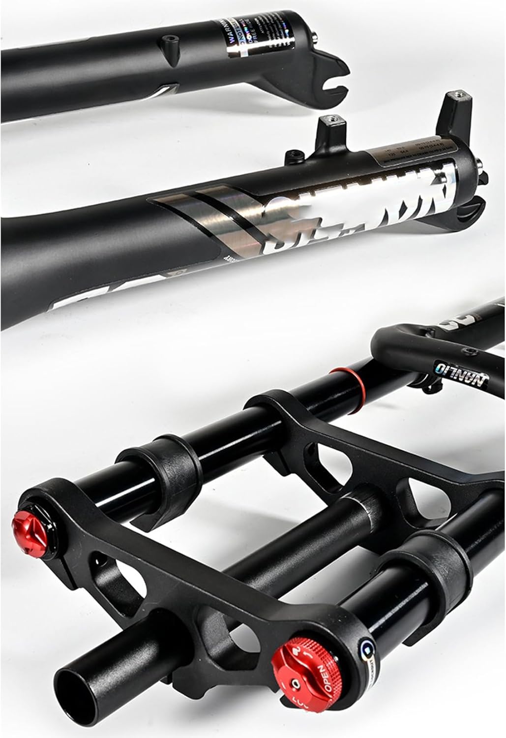 Bike Front Fork 20/26 inch 4.0 Fat Tire Bike Air Suspension Fork,180mm Travel, 135mm Hub Spacing, QR 9mm, Double Crown Shock Absorber Fork for MTB Fat Snow Beach E-Bike