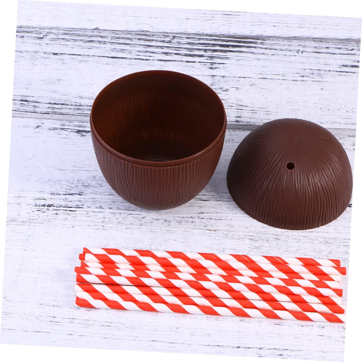 12pcs Hawaii Luau Party Coconut Cups Portable Drink Cups Tropical Theme Supplies