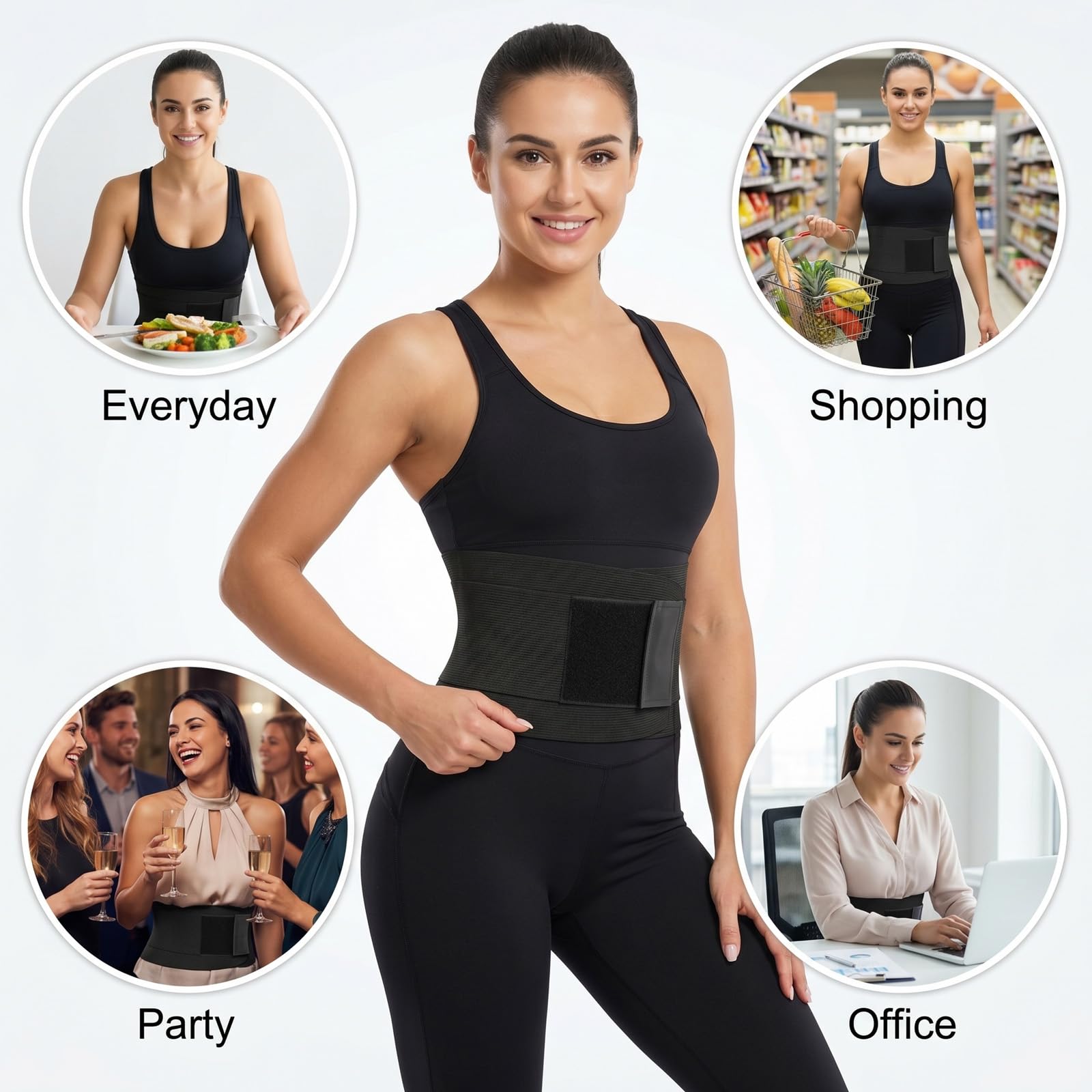 Bauchweggürtel Gürtel Verstellbarer Taille Cincher Taillenmieder für Fitnesstraining Damen Herren Figurformend Abnehmen Waisttrainer Taillenformer