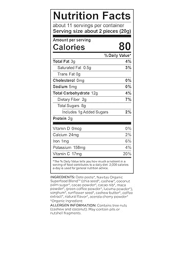 Vista 17 de Navitas Organics Superfood Power Snacks, Cacao Goji, bolsa de 16 onzas, 23 porciones, orgánico, sin OMG, sin gluten