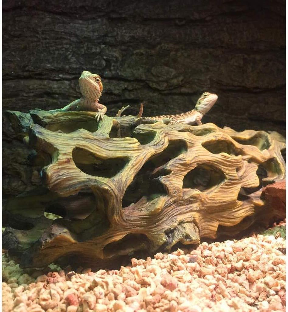 Bark Hideout, Amphibian Aquarium Reptile Cave Box- Habitat Corner Decor Lizard Snake Turtle Hideouts Accessories Ornaments (27 * 9 * 9cm)