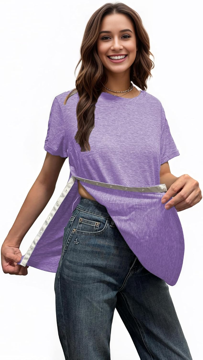 Youdiao Post Shoulder Surgery Shirt for Women Tear Away Snap Short Sleeve Rotator Cuff Recovery Must Haves Chemo Clothing - Image 5