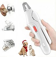 Aoioploa 2-in-1 Rechargeable Dog Cat Nail Clippers Grinder with LED Lights, Nail Catcher & Safety Guard for All Sizes