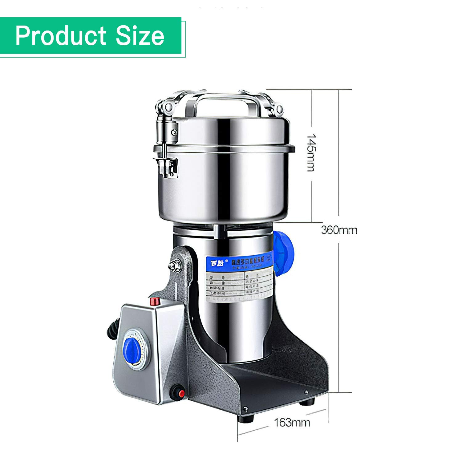 Macinacaffè elettrico 1400-2000W, smerigliatrice polvere ultra, polverizzatore macchina per cucina, macinacaffè, CE/CCC