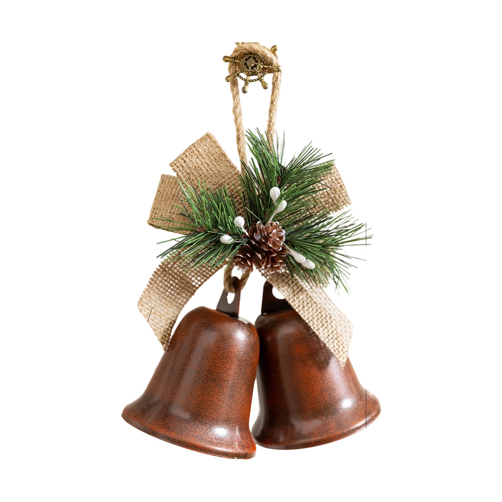 Tsophreniq Holiday Hanging Toll Garnishes 9 in Tall with Permanent Metal Finish for Extended Celebration Heart Permanent Iron Christmas Carillons
