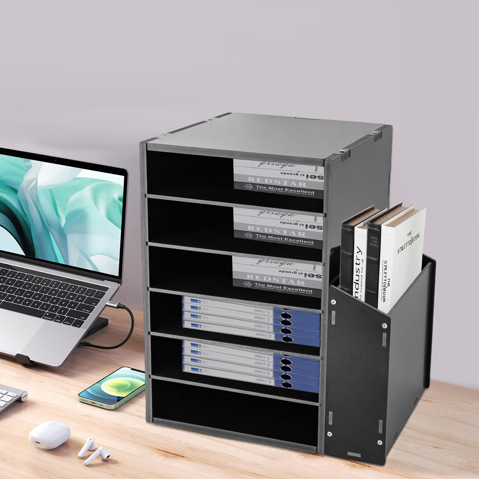 Raccoglitore e organizer per posta – Vassoio per carta A4 a 6 livelli, porta documenti per ufficio e scuola, organizer per documenti con scomparti per un'organizzazione efficiente della scrivania