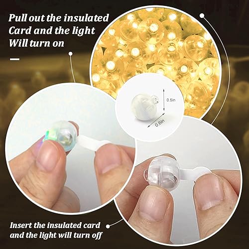 Miniatura 4 de Luces LED de color blanco cálido, 100 mini bolas redondas de luces de larga duración en espera para globos, linterna de papel, lámpara de bola LED,