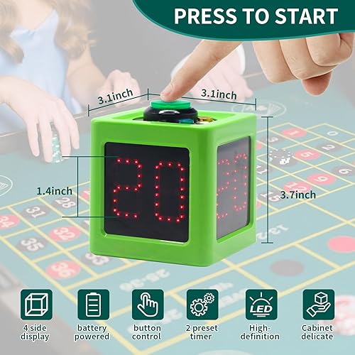 Miniatura 2 de GANXIN - Reloj de disparo de póquer, temporizador de cuenta regresiva de segundos para torneo de póquer, casinoajedrez, 2030 segundos y tiempo