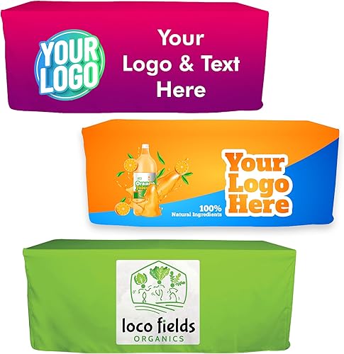 Mantel personalizado de 4 pies, 6 pies y 8 pies con logotipo de negocios, imagen o texto, mantel rectangular de poliéster negro personalizado para