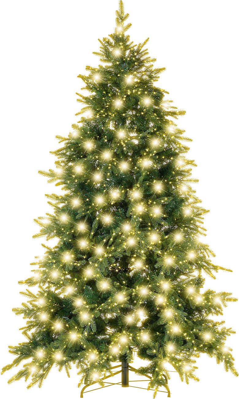 infactory LED Weihnachtsbaum innen: Künstlicher Premium-Weihnachtsbaum mit 3000 LEDs, 8 Leuchtmodi, 210 cm (Beleuchtung, beleuchtet, Kinder)