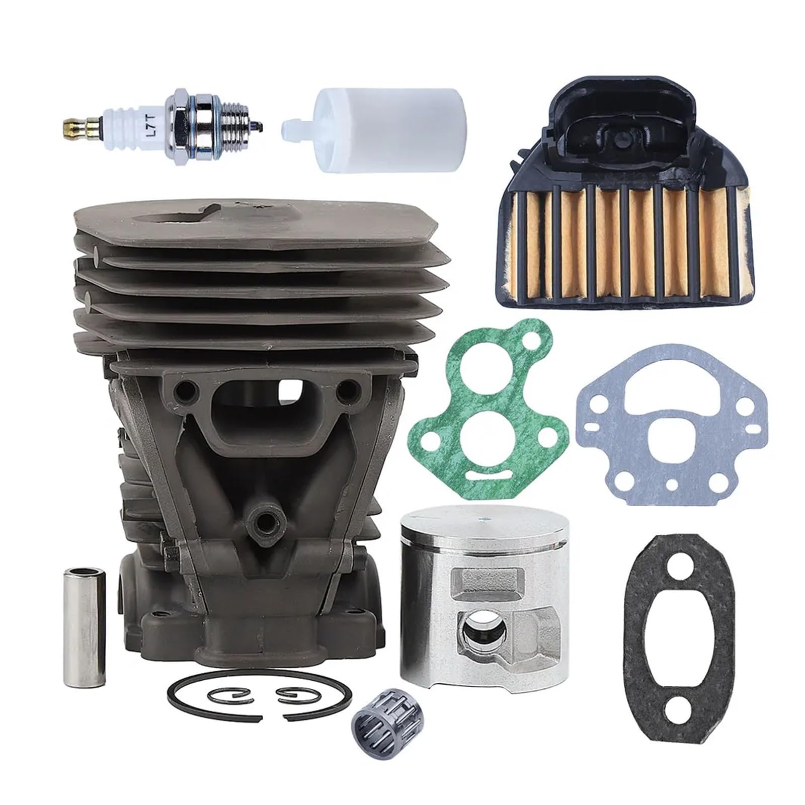 Kit de pistón cilindro motosierra 47mm for Husqvarna 455 455e 460 con bomba aceite línea filtro combustible aire reemplazar 537320402 537255702