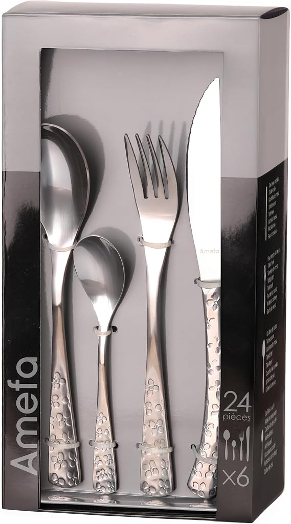 Amefa 245700AF20C40 Bouquet 24-Piece Cutlery Set, Stainless Steel