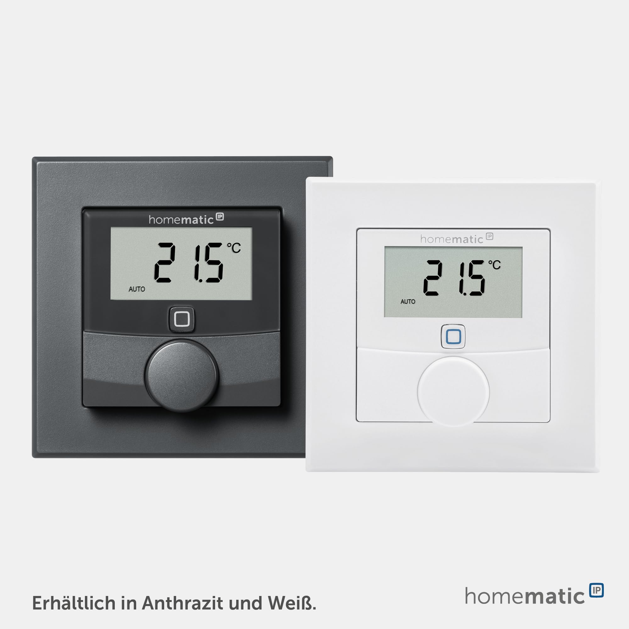 Homematic IP Wandthermostat mit Schaltausgang – für Markenschalter, Smart Home, digitales Thermostat Fußbodenheizung mit/ohne App, Alexa, Google Home, Temperaturmessung, Energie sparen, 150628A0