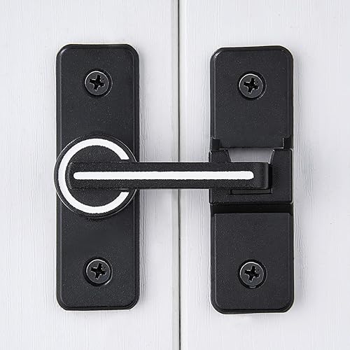 Miniatura 6 de Paquete de 2 pestillos para puerta de granero, cerraduras pesadas para puerta corrediza de granero, cerradura de puerta corredera de seguridad para