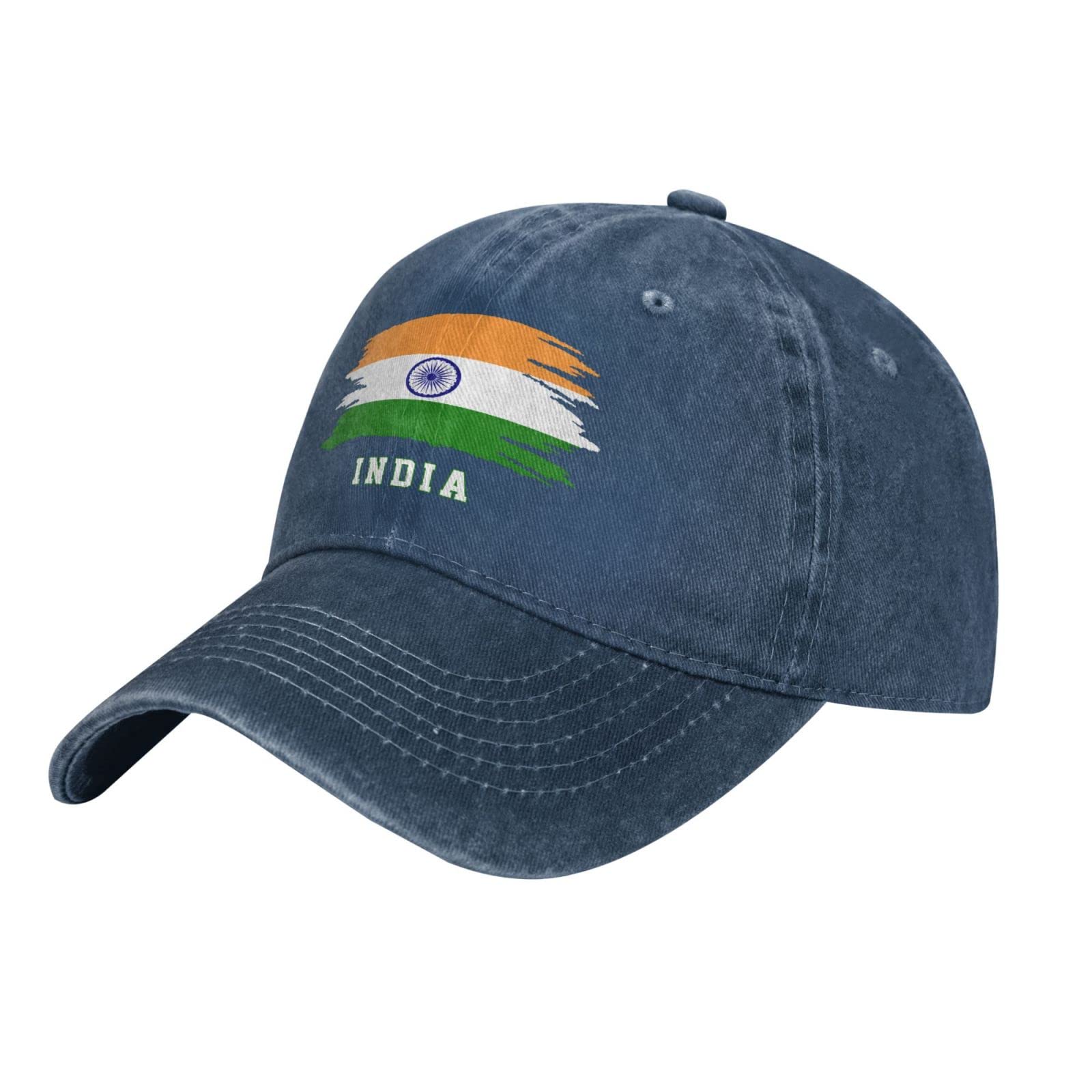 YINGD Unisex Baseball Cap India Flag Adjustable Baseball Cap Breathable Sun Hat for Adult Women and Men