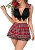 Sexy Lingerie for Women Halloween School Girl Student Cosplay Costumes Outfit Top and Mini Skirt