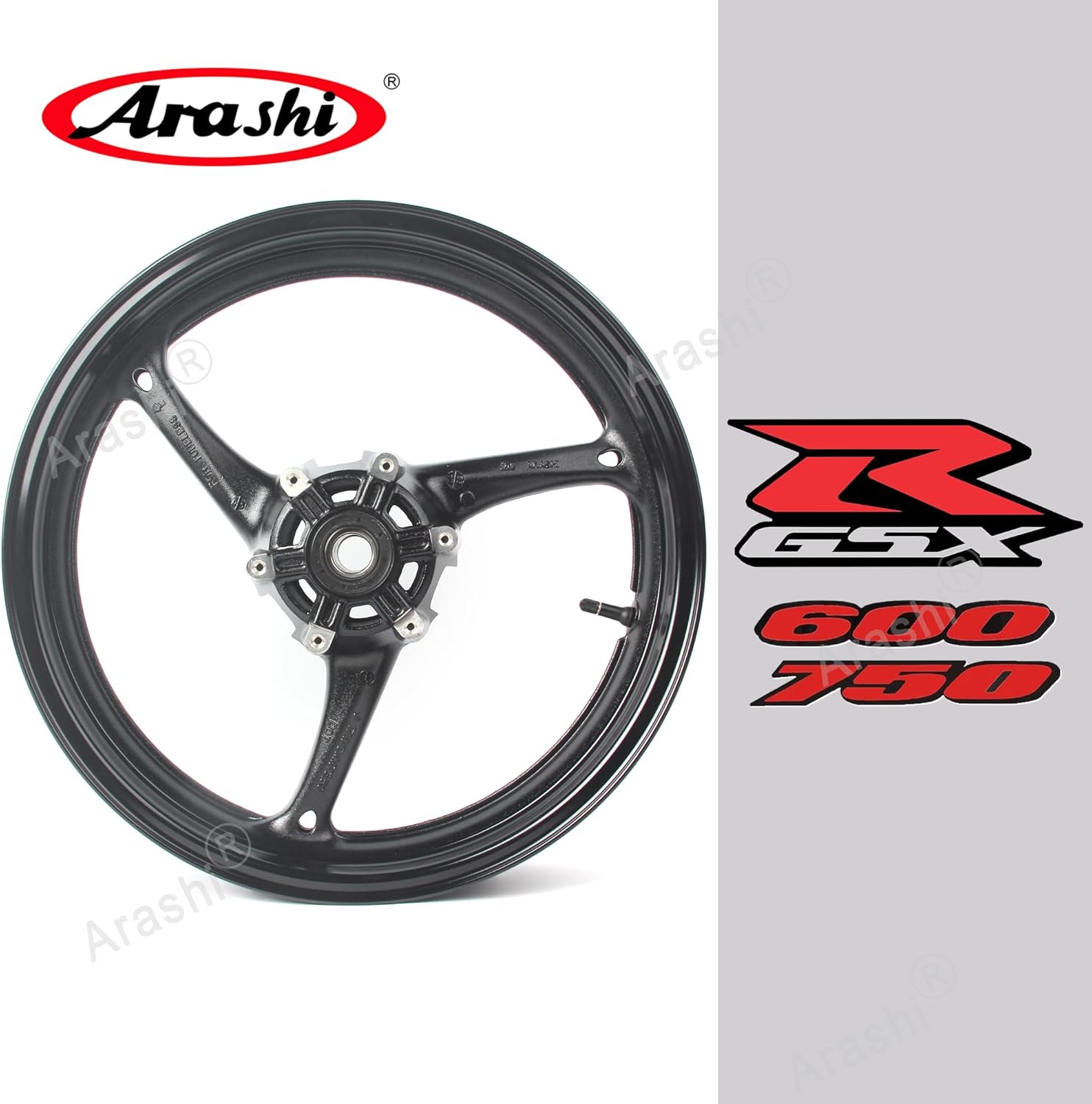 Arashi Front Wheel Rim for Suzuki GSXR 600 750 2011-2016, Motorcycle Replacement Accessories Parts Matte Black